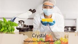  Presentation with corn cob - Audience pleasing slide deck consisting of food scientist looking at corn backdrop and a  colored foreground