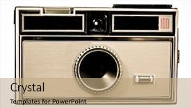  Presentation with film - Cool new PPT layouts with camrea - small retro film camra backdrop and a  colored foreground