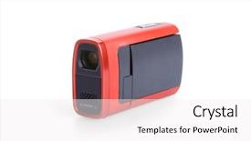  Presentation with digital - Amazing slide deck having camrecorder - digital camcorder isolated on white backdrop and a white colored foreground