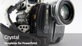  Presentation with input - Theme enhanced with camrecorder - digital video camera with open background and a dark gray colored foreground