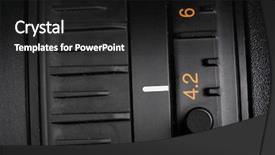  Presentation with zoom - Theme enhanced with camrecorder - focus and zoom rings closeup background and a dark gray colored foreground