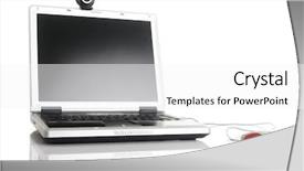  Presentation with reflection - Cool new presentation design with camrecorder - laptop with a webcam backdrop and a white colored foreground