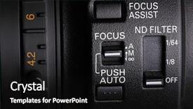  Presentation with zoom - Presentation theme featuring camrecorder - zoom ring and buttons background and a black colored foreground