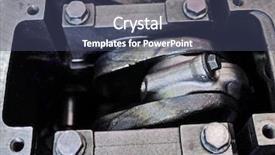  Presentation with distribution - Theme featuring camshaft - gas distribution mechanism background and a ocean colored foreground