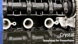  Presentation with distribution - Amazing PPT layouts having camshaft - image of gas distribution mechanism backdrop and a dark gray colored foreground