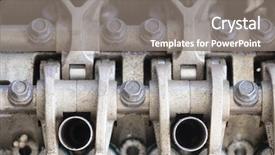  Presentation with car engine - Beautiful PPT theme featuring camshaft - part of a car engine backdrop and a gray colored foreground