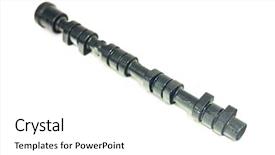  Presentation with car engine - Amazing theme having camshaft of a car engine backdrop and a white colored foreground