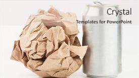  Presentation with eco paper - Slide deck featuring can and crushed paper bag background and a  colored foreground