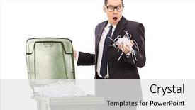  Presentation with paper - Slide deck consisting of can full of shredded paper background and a  colored foreground