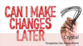  Presentation with marker - Audience pleasing PPT layouts consisting of can i make changes later backdrop and a coral colored foreground