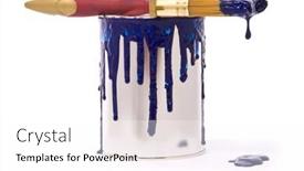  Presentation with blue professional - Presentation theme with can-of-blue-paint background and a white colored foreground