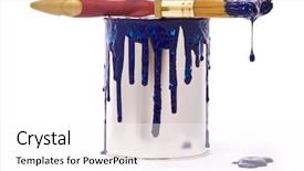  Presentation with blue professional - Beautiful theme featuring can-of-blue-paint backdrop and a white colored foreground