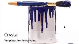  Presentation with blue professional - Audience pleasing PPT theme consisting of can of blue paint backdrop and a white colored foreground