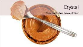  Presentation with condensed milk - Slide set enhanced with can of boiled condensed milk background and a soft green colored foreground