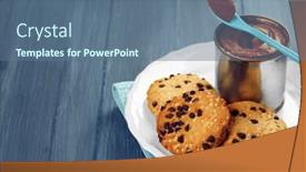  Presentation with condensed milk - Slide deck having boiled condensed milk with spoon background and a ocean colored foreground