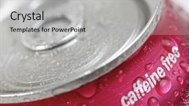  Presentation with soda - PPT theme having can of caffeine free soda background and a light gray colored foreground