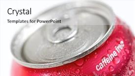  Presentation with free neculer - Cool new PPT theme with can of caffeine free soda backdrop and a white colored foreground
