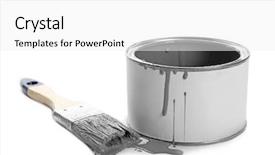  Presentation with paint brush - Colorful slide deck enhanced with can of grey paint backdrop and a white colored foreground
