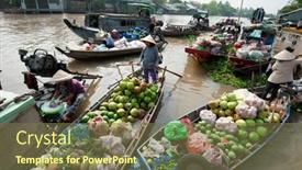  Presentation with mekong delta - Slide deck consisting of can-tho-vietnam-23-jan background and a tawny brown colored foreground