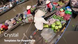  Presentation with mekong delta - Slides enhanced with can-tho-vietnam-23-jan background and a violet colored foreground