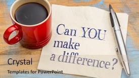  Presentation with difference - Colorful presentation theme enhanced with can you make a difference backdrop and a soft green colored foreground
