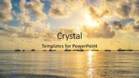  Presentation with republic dominican - Presentation theme having cana - beautiful cloudy sunrise over ocean background and a yellow colored foreground