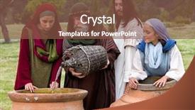  Presentation with biblical - Audience pleasing slides consisting of cana - biblical scene play backdrop and a tawny brown colored foreground