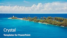  Presentation with nassau bahamas - Beautiful PPT theme featuring cana - scenic view of the lighthouse backdrop and a teal colored foreground