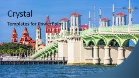  Presentation with florida - Slide deck featuring cana - st augustine florida usa skyline background and a light blue colored foreground