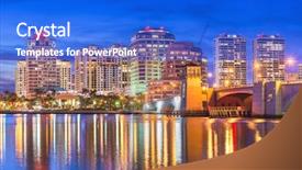  Presentation with florida beach - Cool new slide deck with cana - west palm beach florida usa backdrop and a cobalt blue colored foreground