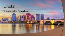  Presentation with florida beach - Colorful presentation theme enhanced with cana - west palm beach florida usa backdrop and a light blue colored foreground