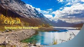 Presentation with magical - PPT layouts enhanced with canada-alberta-jasper-lake-medicine background and a tawny brown colored foreground