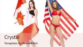  Presentation with america canada - Cool new presentation theme with canada and the united states backdrop and a lemonade colored foreground