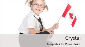  Presentation with japan girl - Amazing PPT theme having canada flag - little girl isolated backdrop and a light gray colored foreground