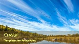 Presentation with dam - PPT theme featuring canada flock of bird background and a tawny brown colored foreground