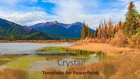  Presentation with green mountains - Theme enhanced with canada-indian-summer background and a gold colored foreground