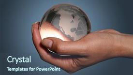  Presentation with canada map - Colorful presentation enhanced with canada map - woman holding glass globe backdrop and a ocean colored foreground