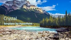  Presentation with water river - Presentation theme featuring canada-melt-glacial-azure-water background and a ocean colored foreground