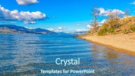  Presentation with canada ontario lake of two - Presentation enhanced with canada okanagan lake in kelowna background and a ocean colored foreground