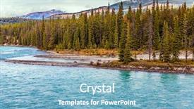  Presentation with forests - PPT layouts having canada picturesque lake with azure background and a light blue colored foreground