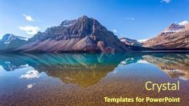  Presentation with rocky mountains - Beautiful presentation design featuring canada-rocky-mountains-mountains backdrop and a tawny brown colored foreground