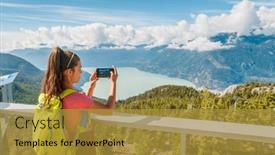  Presentation with british columbia - Slides featuring canada-tourism-british-columbia-hiking background and a gold colored foreground