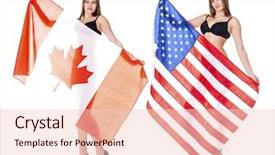  Presentation with united states unity - Slide set consisting of canada and the united states background and a  colored foreground