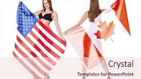  Presentation with united states unity - PPT theme with canada and the united states background and a lemonade colored foreground