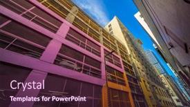  Presentation with canada - Cool new PPT theme with canada vancouver skyscrapers in downtown district backdrop and a tawny brown colored foreground