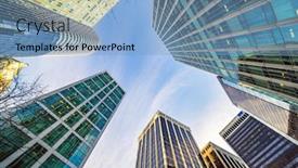  Presentation with vancouver - Colorful PPT theme enhanced with canada vancouver skyscrapers in downtown district backdrop and a teal colored foreground