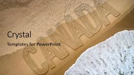  Presentation with canada - Beautiful presentation theme featuring canada written on the beach backdrop and a coral colored foreground