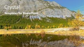  Presentation with rocky mountains - Presentation theme featuring canadia-the-autumn-trees background and a coral colored foreground