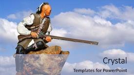  Presentation with native canadian - Cool new PPT theme with canadian culture - hawkeye native indian english-french war backdrop and a light blue colored foreground