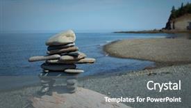  Presentation with rock stone - Amazing PPT layouts having canadian culture - inushuk standing on a rock backdrop and a gray colored foreground